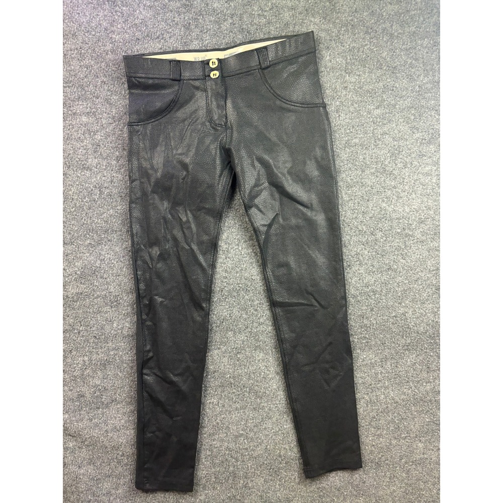 Freddy WR.UP Pants Womens Medium Black Snakeskin Textured Shaping Skinny Leg